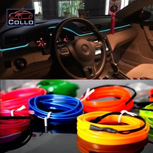 Newest Car Decoration Cold Light Atmosphere Lamp / 3 Meter EL Wire For All Cars / Car Central Control Desk Decorative Strip