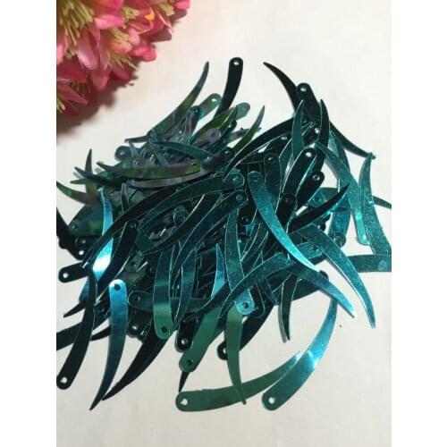 1000pcs Chilli Ivory Shape Sequins 5*32 mm PVC Flat For Crafts Garment Decoration Paillette 1 Hole Light Blue Acid Blue
