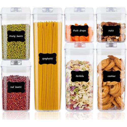 Plastic Food Storage Container Spice Jar Set Kitchen Box Bulk Sealed Jar Refrigerator Vacuum Transparent Storage Bottle