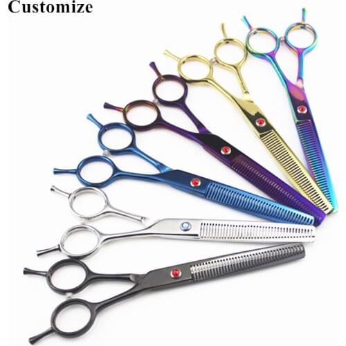 Customize professional japan 6.5 inch pet dog grooming hair scissors thinning dog scissor shears berber hairdressing scissors
