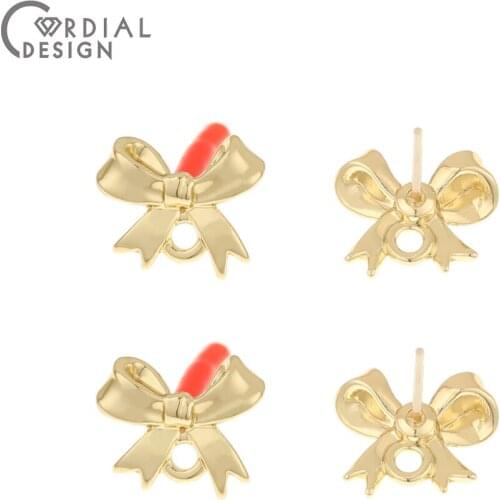 Cordial Design 100Pcs 10*12MM Earring Accessories/Earrings Stud/Bowknot Shape/Hand Made/DIY Making/Jewelry Findings & Components