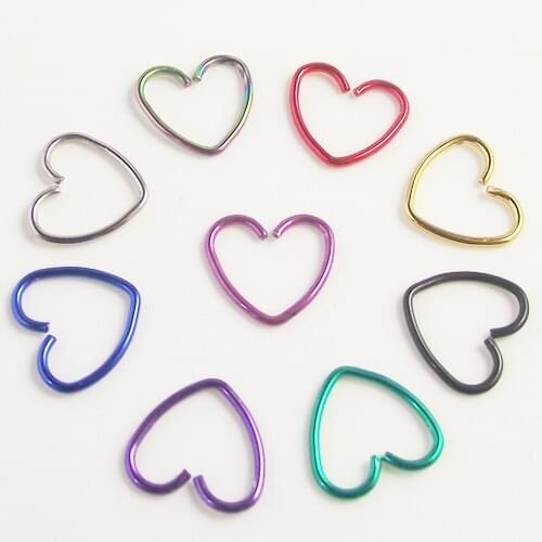 2pcs 2018 18G 1.0mm Daith Orbital Piercing Earring Heart Titanium Tragus Ear Piercing Cartilage Love Body Piercing Jewelry