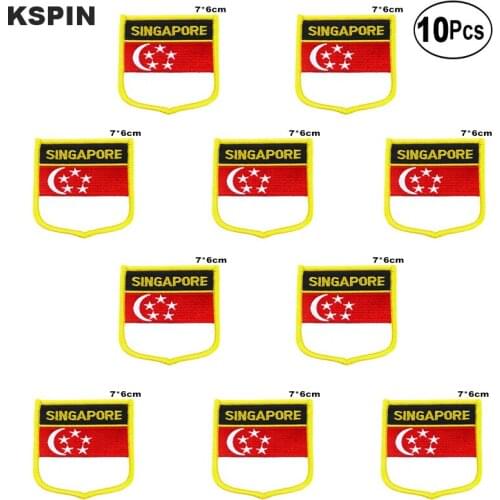 Singapore Flag Embroidery Patches Iron on Saw on Transfer patches Sewing Applications for Clothes in Home&Garden