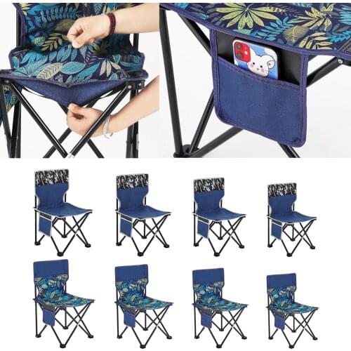 Ultralight Folding Chair Portable Fishing Camping Chair Seat with Side Pouch