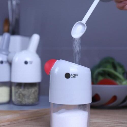 Integrated Seasoning Tank Sealed Damp Dust Proof Lid Spoon Spice Jar Salt Sugar Bottle Outdoor Barbecue Seasoning Bottle Home