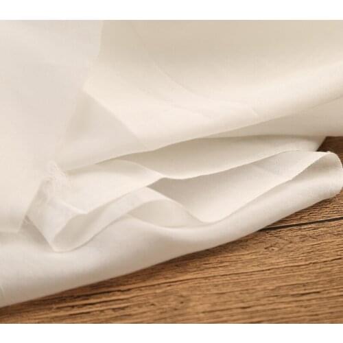 High grade white ramie cotton fabric Wedding Dress Tulle Skirt Material fabrics for patchwork kumas telas por metros