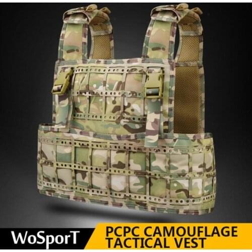 WoSporT PCPC Camouflage Tactical Vest Lightweight Adjustable Modular Vest VE-43 1000D Nylon