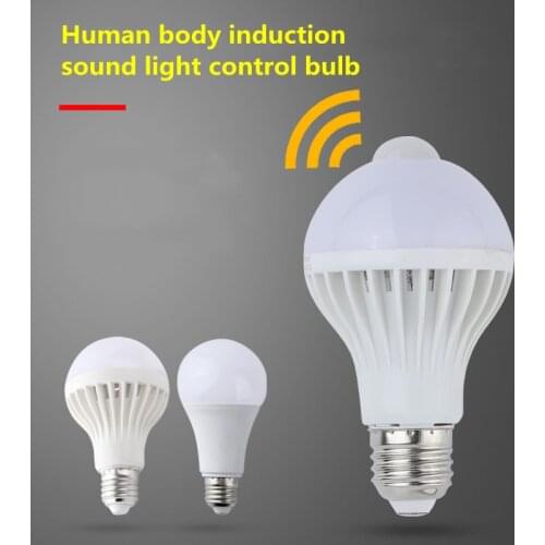 Sound Motion Sensor Automatic Smart LED Bulb E27 220V 110V SMD5730 3W 5W 7W 9W 12W 15W Lampada LED Sound Sensor lamp