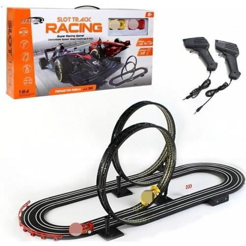 1:64 Electric Track Toy Car Mobilization Track Shaoguan Big Adventure 360 Rotating Double Competition Remote Control Track Toys