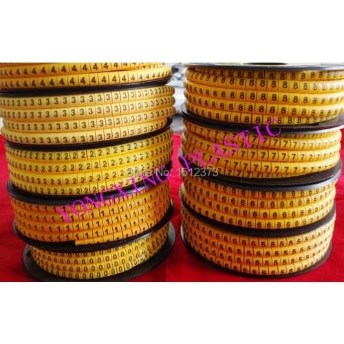 10roll/lot EC-0 1.5MM2 0-9 number each number 1 roll 1000pcs/roll