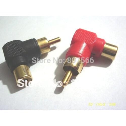 100pcs RCA Gold Right Angle Adapter Female to Male New