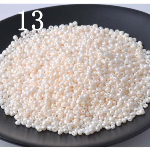 16g 1000pcs 2mm 12/0 Beige Color Round Opaque Loose Spacer Beads Cezch Glass Seed Bead Handmade Jewelry Making DIY Garment Bead