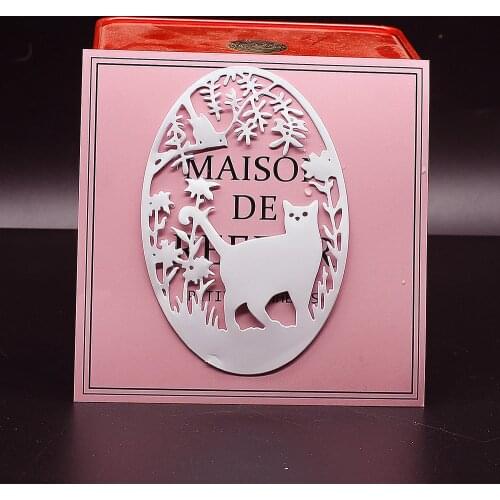 2019 Metal Cutting Dies Crafts Frame Background Cat Bird Stencils for DIY Scrapbooking Card Making Album Paper Embossing Crafts