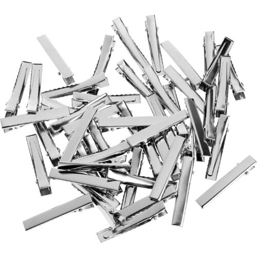 2021 New 50Pcs Flat Single Prong Alligator Clips DIY Barrette Teeth Hair Clips Utility