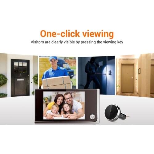 3.5 inch Color LCD Display 120 Degree Wide Angle 720P Visual Video Doorbell Peephole Viewer