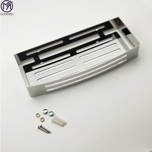 SUS304 Stainless Steel Chrome Polish Brushed Nickel Black Bathroom Single Shelf Square Basket Bath Accessories