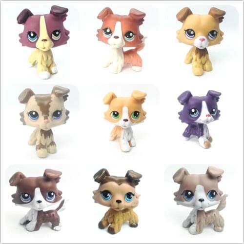 5pcs random standing pet shop toys short hair cat collie dachshund spaniel great dane toy for child gift