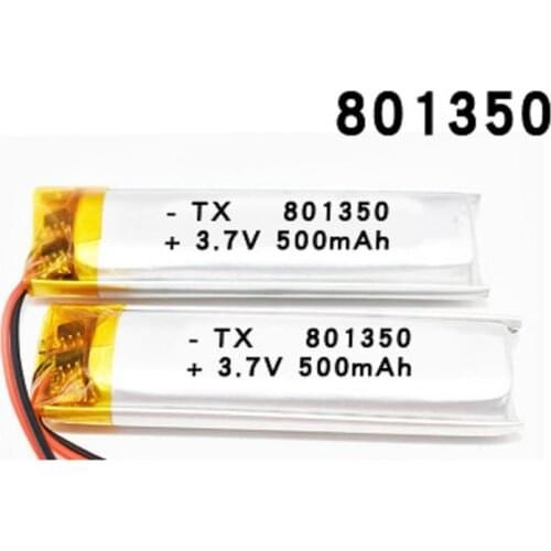 801350 3.7V 500mAh Rechargeable Li-Polymer Battery For GPS mp3 mp4 DVR Recording pen bluetooth Bicycle rear Tail Light 081350