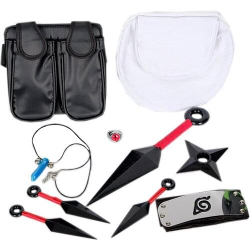 Anime Akatsuki Headband Cosplay Accessories toys Props Itachi Akatsuki Ring Necklace Sword In Hand Ninjathrow Set