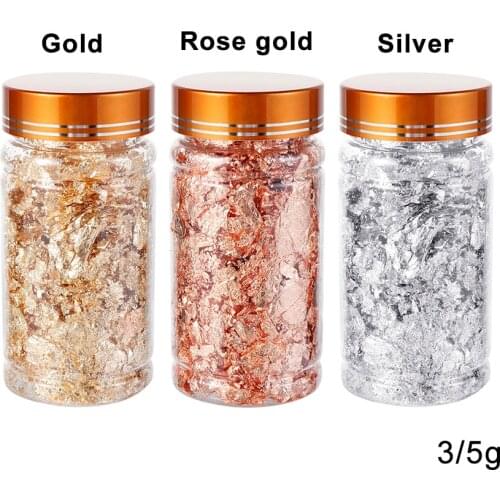 3/5/10g Shiny Gold Leaf Flake Resin Mold Fillings Decoration Gold Foil Filling Materials Gilding Jewelry Making Decor Supplies