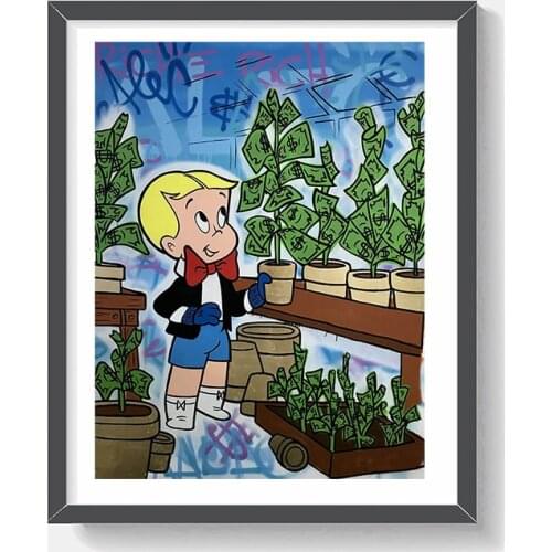 Rich Money Tree Alec Monopolyingly Street Art Canvas Prints Picture Modular Paintings For Boy Living Room Poster On Wall Decor