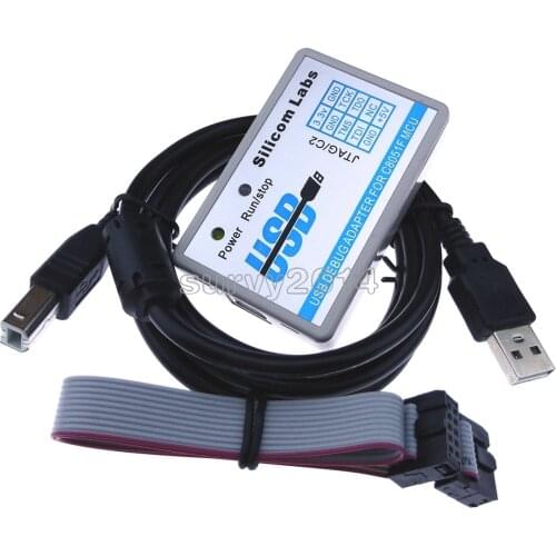 C8051F Emulator Downloader Programmer JTAG/C2 U-EC6/U-EC5/EC3 USB Debug Adapter 3.3V-5V C8051F00 C8051F3 with Cable