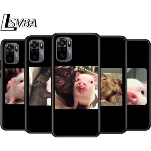 Cute Little Pink Pet Pig for Xiaomi Redmi Note 10 10S 9 9T 9S 9Pro Max 8T 8Pro 8 7 6 5 Pro 5A 4X 4 Soft Black Phone Case