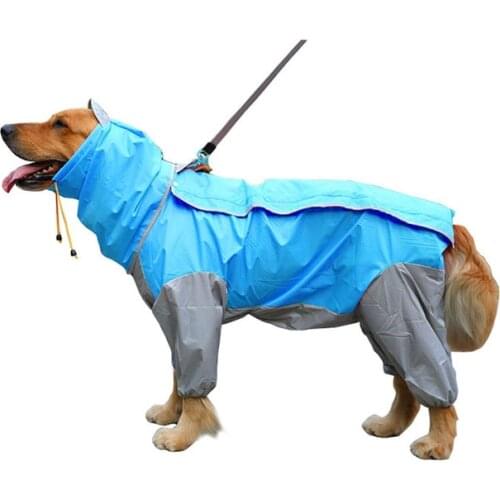 Pet Small Large Dog Raincoat Waterproof Clothes For Big Dogs Jumpsuit Rain Coat Hooded Overalls Cloak Labrador