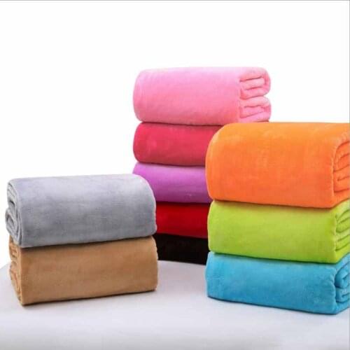 Home textile Coral Fleece blanket solid color super warm soft blankets on sofa/bed Kids throw blanket bed sheet 200x230 cm