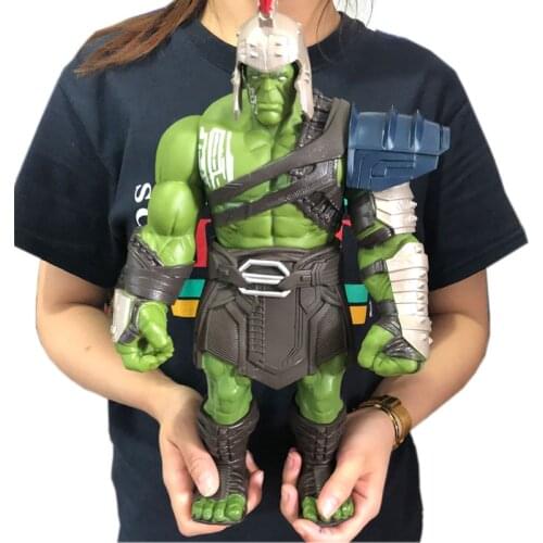 Disney 35cm Avengers Marvel Hulk Thor 3 Ragnarok Hands Moveable War Hammer Battle Axe Gladiator BJD Hulk Action Figure Model Toy
