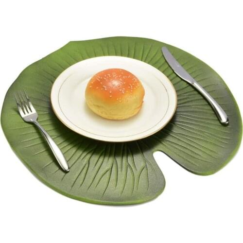 Artificial Lotus Leaf Kitchen Placemat Insulation Mat Resistant Lightweight Bowl Anti-Slip Table Decor High quality Placemat