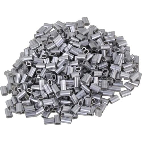 M1.5 Sliver Color Aluminum Clip Oval Wire Rope Ferrule Clamp Pack of 500