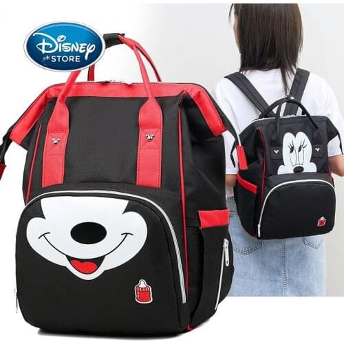 Disney Mickey Mouse Nappy Backpack Bag Mummy Large Capacity Bag Mom Baby Multi-Function Outdoor Travel Diaper Bags For Baby Care