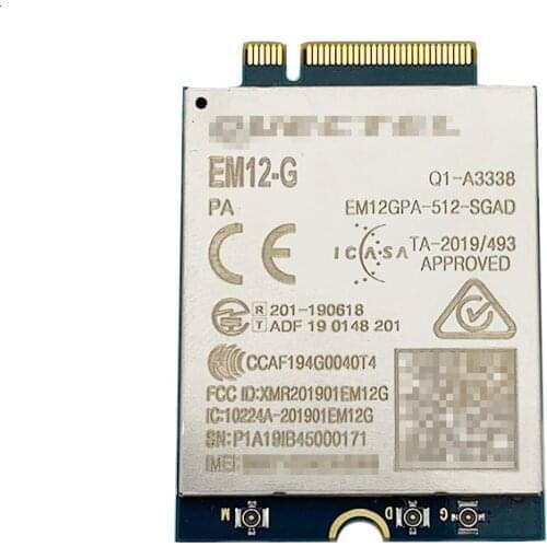 Quectel EM12-G Cat-12 LTE-A Pro module 600Mbps downlink and 150Mbps uplink peak data rates EM12GPA-512-SGAD EM12