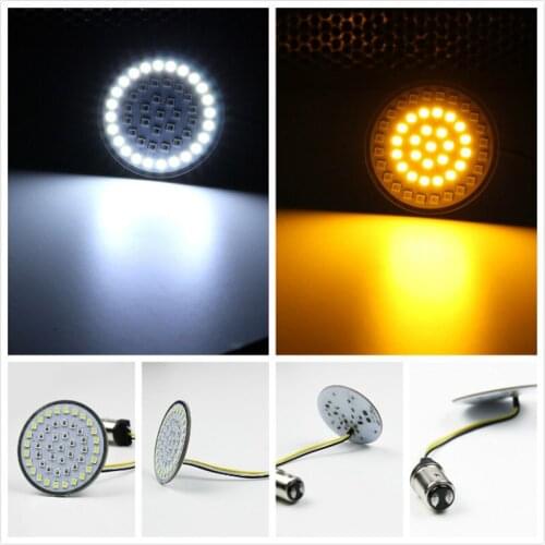 A Set Of Pair LED lamp turn signal inserts Car Light Double color White tach Fore Lights 5cm 12 Volt 1157
