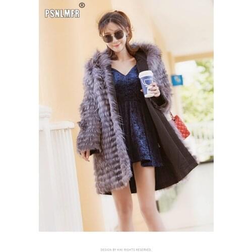 New Coming High Quality 100% Genuine Silver Fox Fur Coat Warm Extra Comfy Winter Woman Coat With Hooded Stylish Knit Women Fur