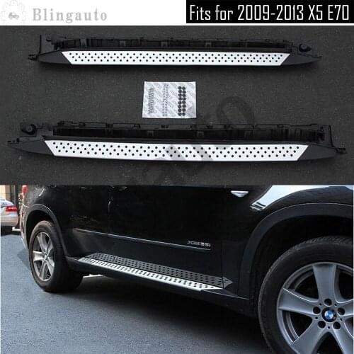 Fits for B.MW X5 E70 2009-2013 2Pcs left right Aluminium running board side step nerf bar car pedal protect stairs