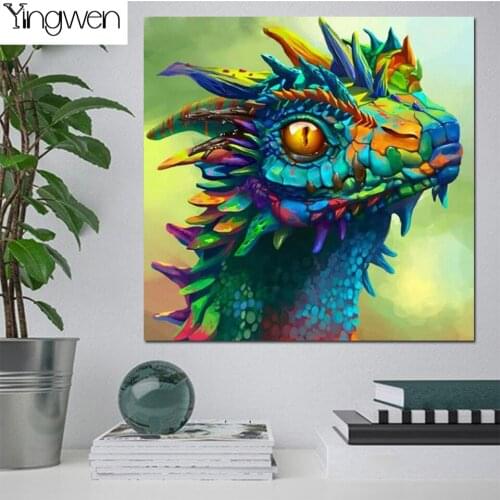 Full Diamond Painting Cartoon Colorful Dragon 5D DIY Diamond Cross Stitch Kits Beads Embroidery Mosaic NEW Wall Art Home Decor