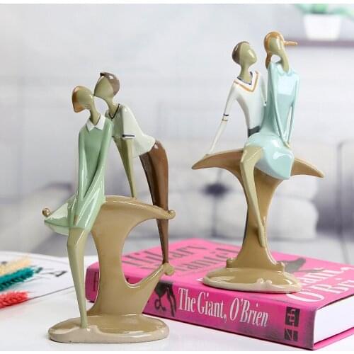 Simple Character Statue Resin Crafts Couple Sculpture Ornaments Home Decoration Modern Valentines Day Wedding Gift