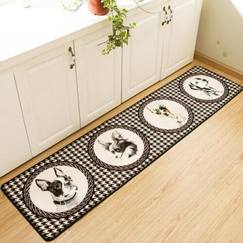 Retro Houndstooth Dog lovely Kitchen Mat printed Entrance/Hallway Doormat Carpet Living Room Parlor bathroom Rug bed blanket