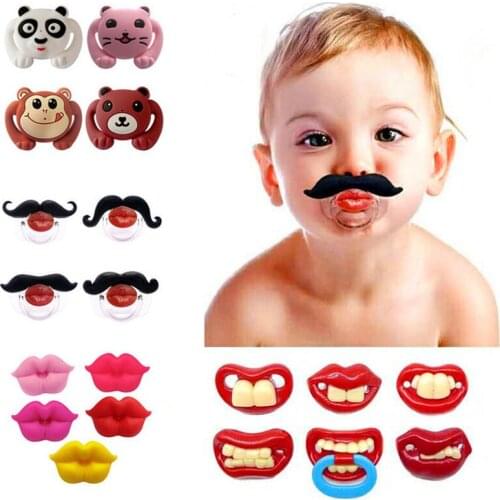 Silicone 54/colos Funny Nipple Dummy Baby Soother Joke Prank Toddler Pacy Orthodontic Nipples Teether Baby Pacifier Cute cartoon