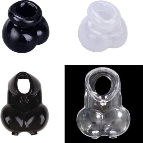 Silicone Scrotum Ring Penis Sleeve Bondage Chastity Cage Lock Sperm Male Reusable Cock Ring Sex Toys For Men Delay Ejaculation