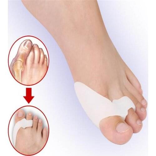 2pcs/Lot Silicon GEL Genuine Hallux ValgusBicyclic Thumb Orthopedic Braces Bent Toes Corrector Foot Care Tool Pain Relief CKaN