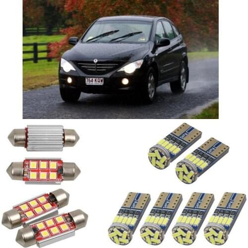 Interior led Car lights For Ssangyong actyon 1 minivan car accessories License Plate Light 12pc