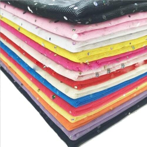 1PC=10M Width 150cm Glitter Dot Sequin Patchwork Organza Laser DIY Crafts Fabrics for Sewing By The Meter High Quality Mesh Fab