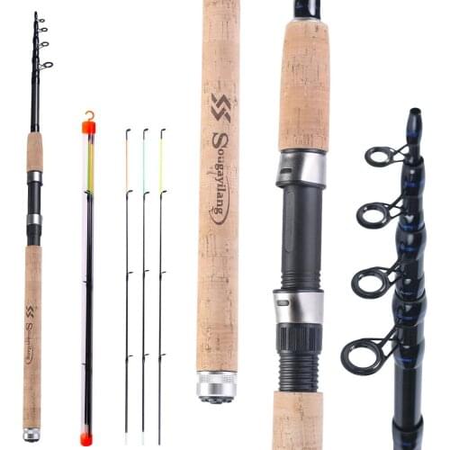 Sougayilang L M H Power Feeder Fishing Rod Spinning /6 Sections Carbon Fiber Travel Rod 3.0M 3.3M 3.6M With Free Spare Tip