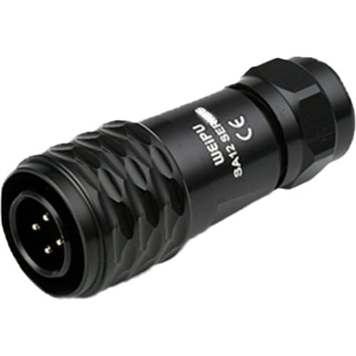 WEIPU SA1210 Circular Industrial 2 3 4 5 6 7 9 Pin Waterproof Electrical Soldering Automotive Connector Adapter M12 Male Plug