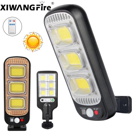 XIWANGFIRE LED Solar Street Light Motion Sensor Outdoor Waterproof Street Light 3 Light Modes Safety Lighting For Garden Terrace