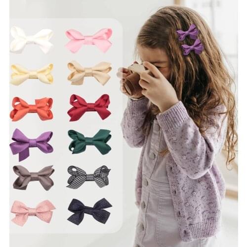 Yundfly 1 Pair Retro Children Girls Twisted Bowknots Hairpins Baby Princess Handmade Bows Hair Clips Barrettes Gift