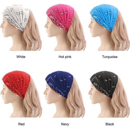 Paisley Printed Headbands for Women Girls Wide Fabric Turbans Ladies Stretch Yoga Hairbands Sport Hair Accessories Headwraps